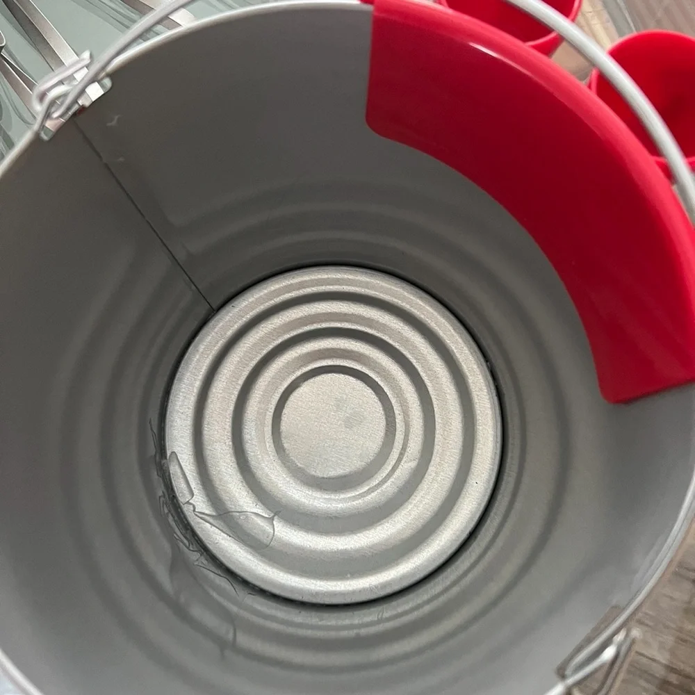 Fireball Red‎ Galvanized Metal Canister Bucket & 3 shot Fireball and T Shirt